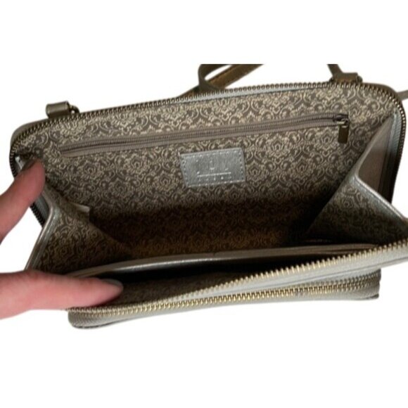 Joy Susan Silver Faux Leather Crossbody Bag With Adjustable Strap - Picture 8 of 9